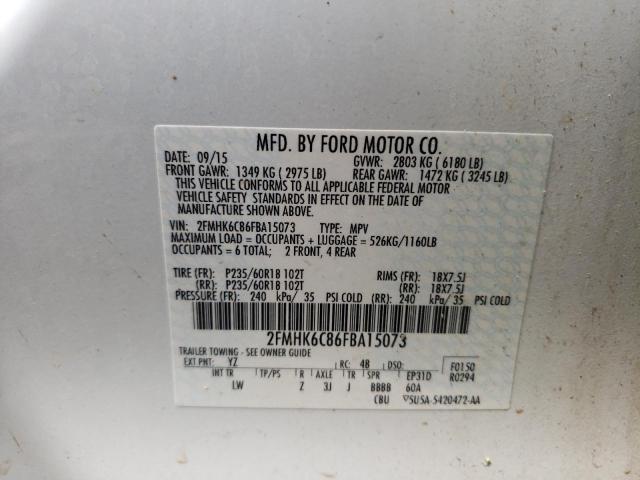 Photo 10 from auction – 2015 FORD FLEX SEL with VIN 2FMHK6C86FBA15073