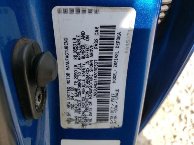 Photo 10 from auction – 2009 TOYOTA COROLLA BA with VIN 1NXBU40E49Z030507