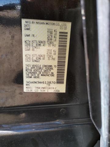 Photo 10 from auction – 2010 NISSAN ARMADA SE with VIN 5N1AA0NC9AN613870