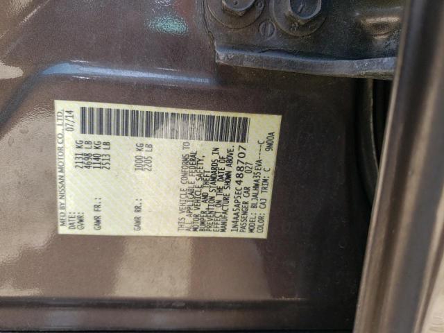 Photo 10 from auction – 2014 NISSAN MAXIMA S with VIN 1N4AA5AP5EC488707
