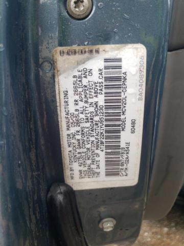 Photo 10 from auction – 2000 TOYOTA CAMRY LE with VIN 4T1BF22K1YU951230