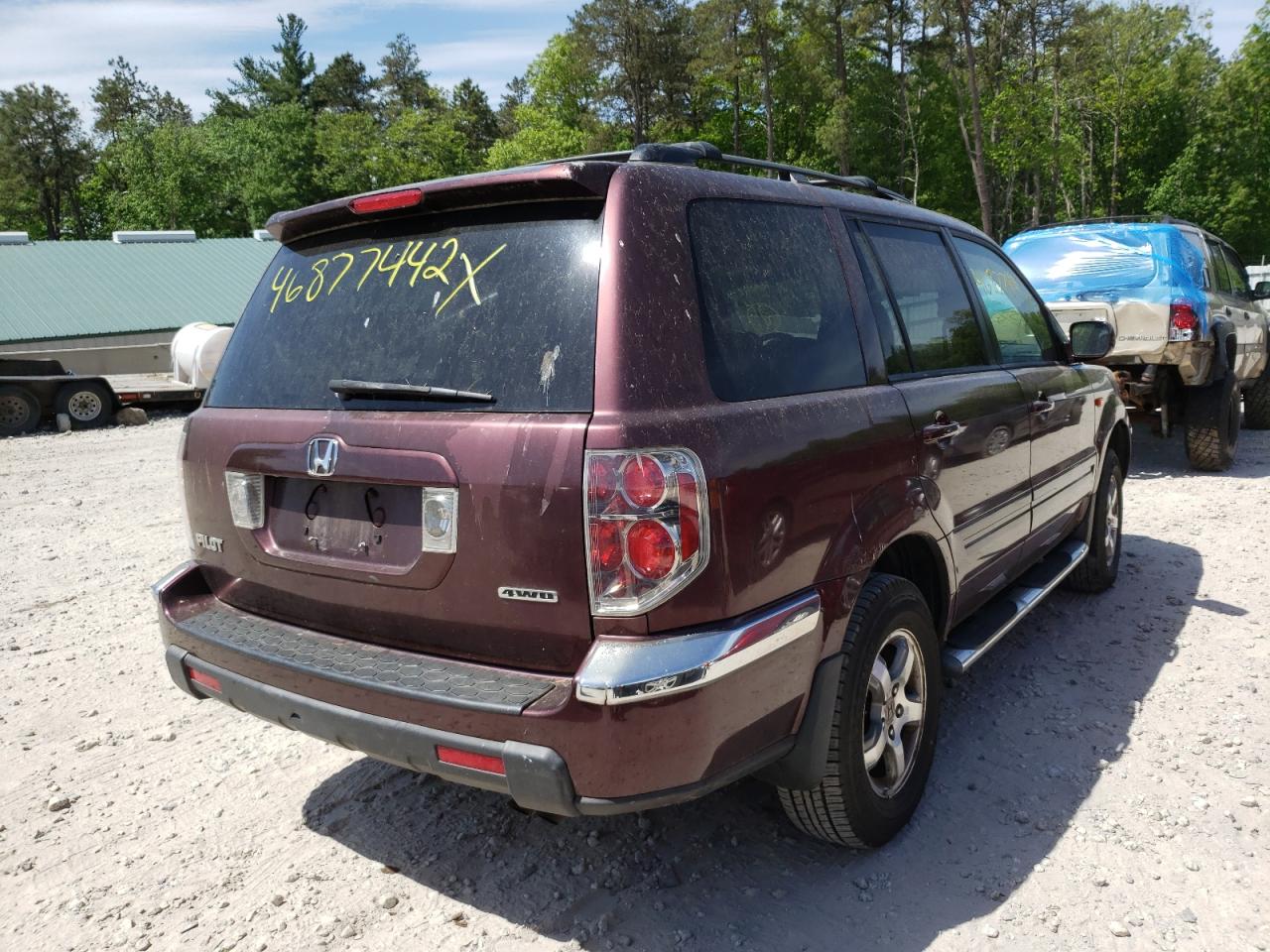 Photo 4 from auction – 2007 HONDA PILOT EXL with VIN 2HKYF18557H501583