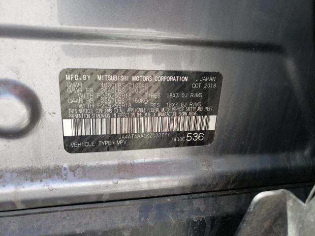 Photo 10 from auction – 2019 MITSUBISHI ECLIPSE CR with VIN JA4AT4AA2KZ022777