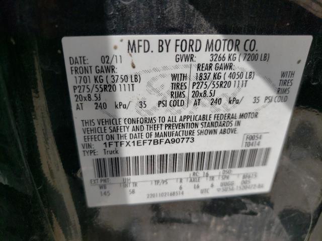 Photo 10 from auction – 2011 FORD F150 SUPER with VIN 1FTFX1EF7BFA90773