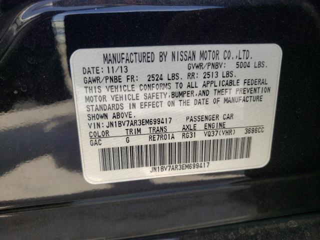 Photo 10 from auction – 2014 INFINITI Q50 BASE with VIN JN1BV7AR3EM699417