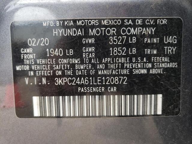 Photo 10 from auction – 2020 HYUNDAI ACCENT SE with VIN 3KPC24A61LE120872