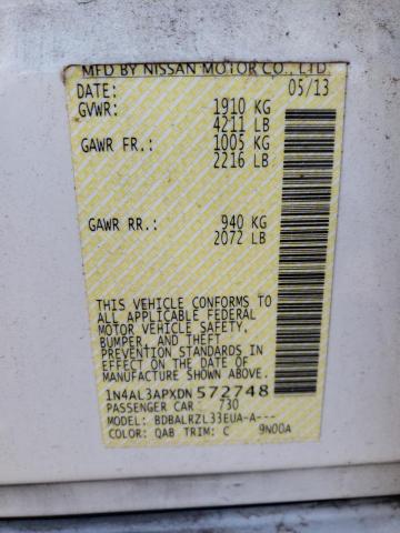 Photo 10 from auction – 2013 NISSAN ALTIMA 2.5 with VIN 1N4AL3APXDN572748