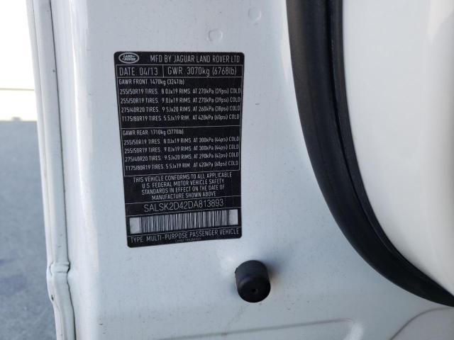 Photo 10 from auction – 2013 LAND ROVER RANGE ROVE with VIN SALSK2D42DA813893