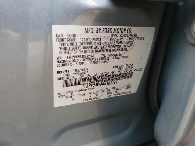 Photo 10 from auction – 2008 FORD TAURUS SEL with VIN 1FAHP24W88G182161