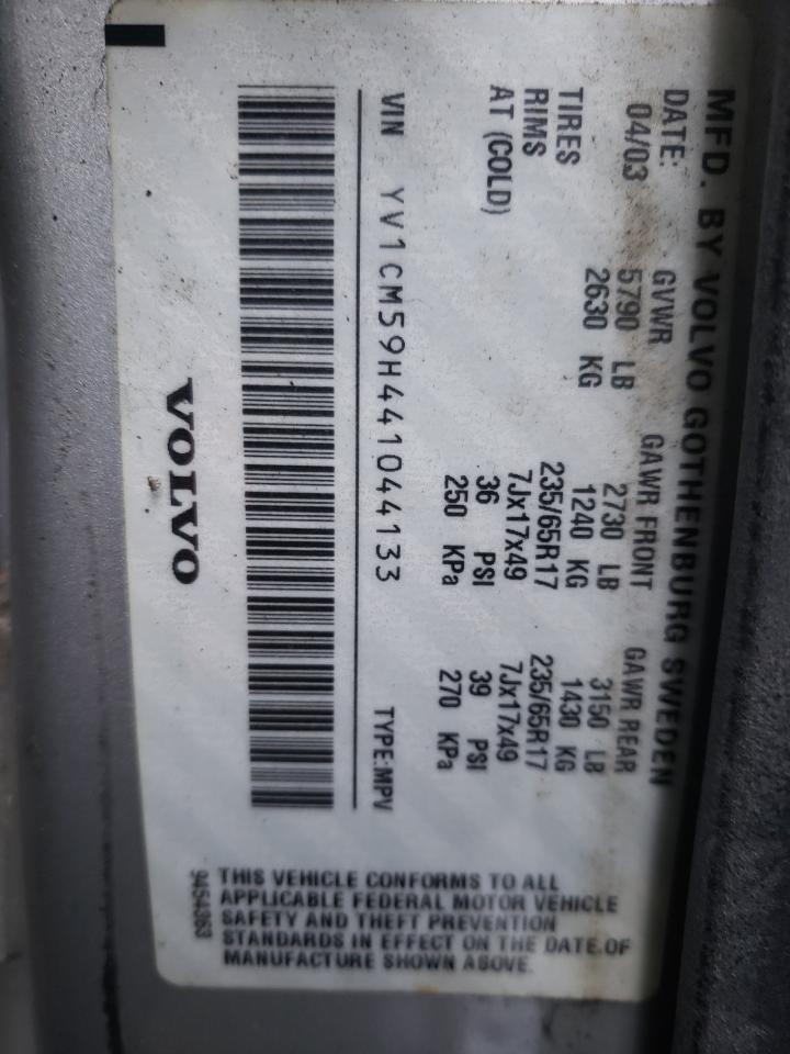 Photo 11 from auction – 2004 VOLVO XC90 with VIN YV1CM59H441044133