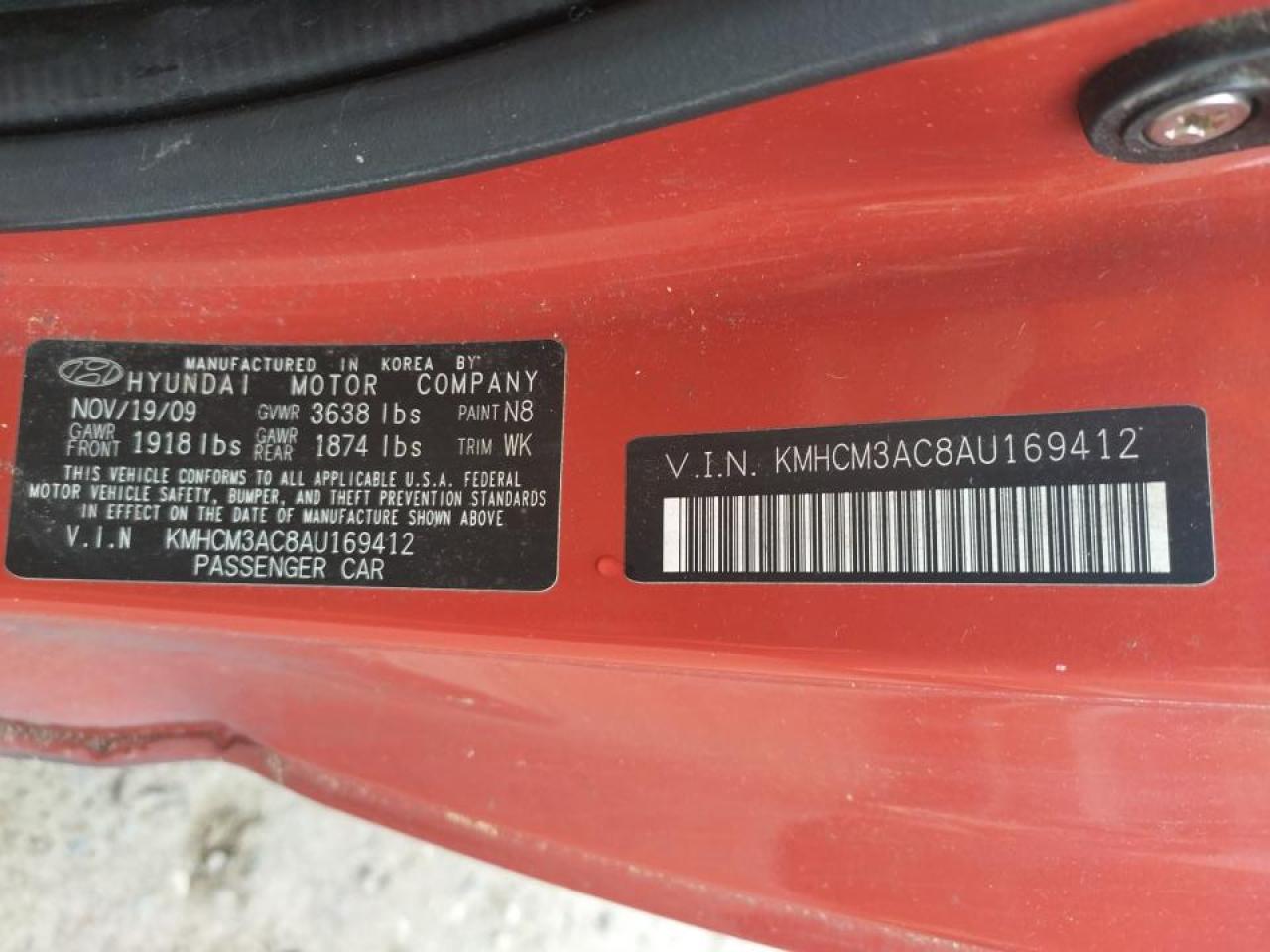 Photo 10 from auction – 2010 HYUNDAI ACCENT BLU with VIN KMHCM3AC8AU169412