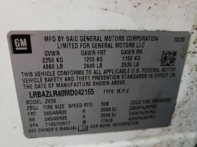 Photo 10 from auction – 2021 BUICK ENVISION P with VIN LRBAZLR40MD042165