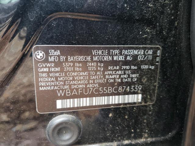 Photo 10 from auction – 2011 BMW 535 XI with VIN WBAFU7C55BC874339