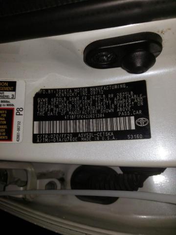 Photo 10 from auction – 2012 TOYOTA CAMRY BASE with VIN 4T1BF1FK4CU621384