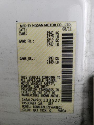 Photo 10 from auction – 2012 NISSAN ALTIMA BAS with VIN 1N4AL2AP7CC133527