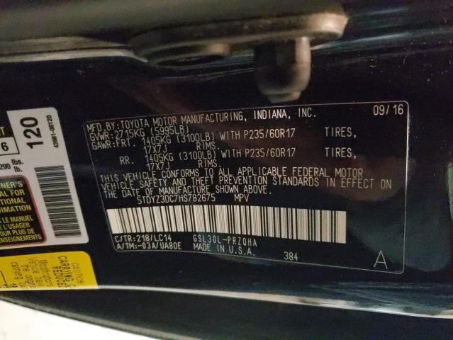 Photo 10 from auction – 2017 TOYOTA SIENNA XLE with VIN 5TDYZ3DC7HS782675