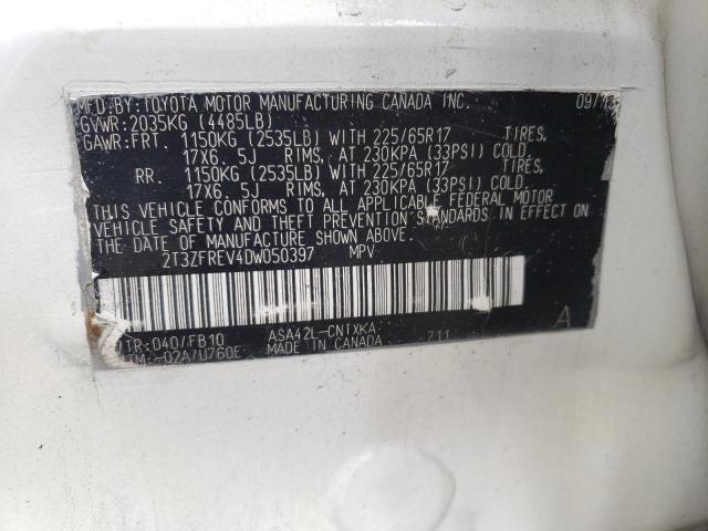 Photo 10 from auction – 2013 TOYOTA RAV4 LE with VIN 2T3ZFREV4DW050397