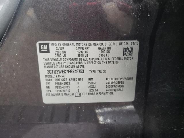 Photo 10 from auction – 2015 GMC SIERRA K15 with VIN 3GTU2WEC7FG248753