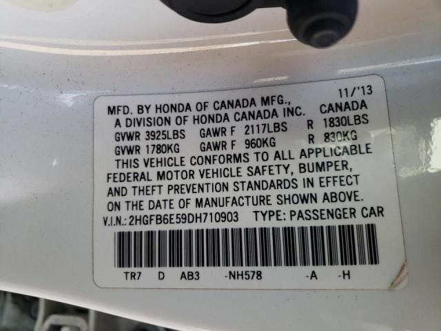 Photo 10 from auction – 2013 HONDA CIVIC SI with VIN 2HGFB6E59DH710903