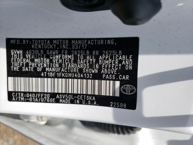 Photo 10 from auction – 2017 TOYOTA CAMRY LE with VIN 4T1BF1FK0HU404132