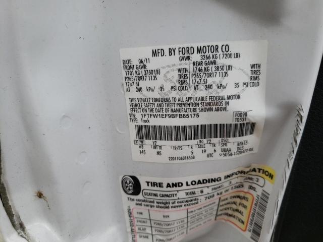Photo 10 from auction – 2011 FORD F150 SUPER with VIN 1FTFW1EF9BFB85175
