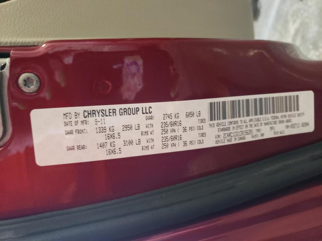 Photo 10 from auction – 2012 CHRYSLER TOWN & COU with VIN 2C4RC1CG1CR156281
