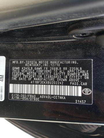 Photo 10 from auction – 2011 TOYOTA CAMRY BASE with VIN 4T1BF3EKXBU202242