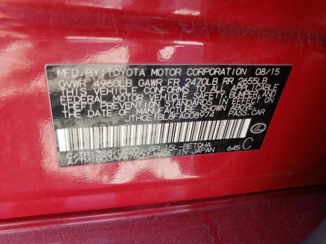 Photo 10 from auction – 2015 LEXUS GS 350 with VIN JTHCE1BL8FA008974