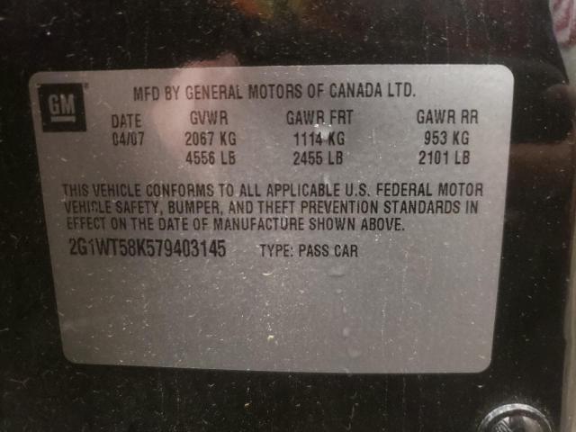 Photo 10 from auction – 2007 CHEVROLET IMPALA LT with VIN 2G1WT58K579403145