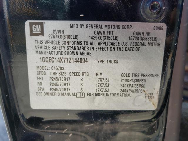 Photo 10 from auction – 2007 CHEVROLET SILVERADO with VIN 1GCEC14X77Z144094