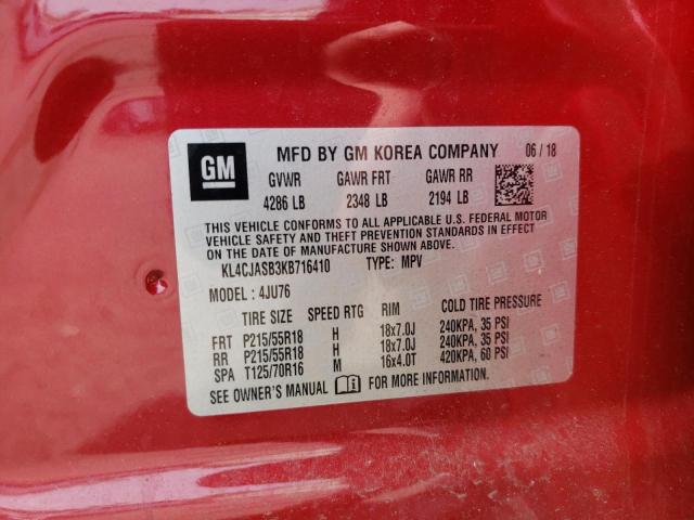 Photo 10 from auction – 2019 BUICK ENCORE PRE with VIN KL4CJASB3KB716410