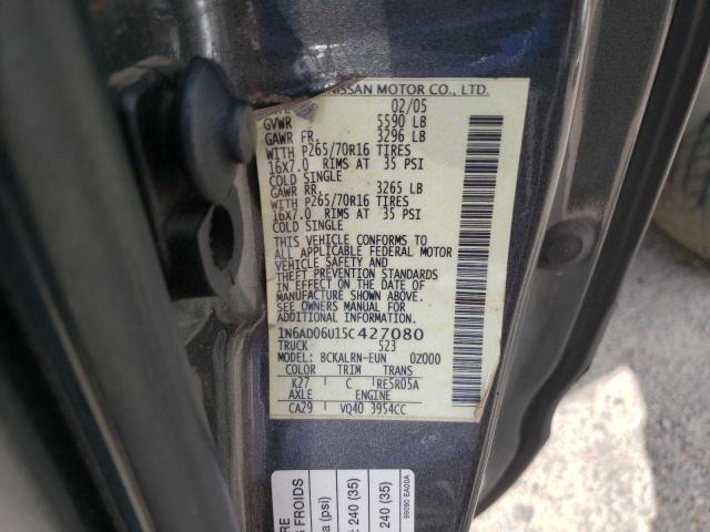 Photo 10 from auction – 2005 NISSAN FRONTIER K with VIN 1N6AD06U15C427080