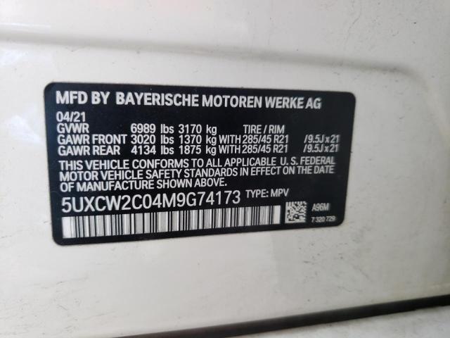 Photo 10 from auction – 2021 BMW X7 XDRIVE4 with VIN 5UXCW2C04M9G74173
