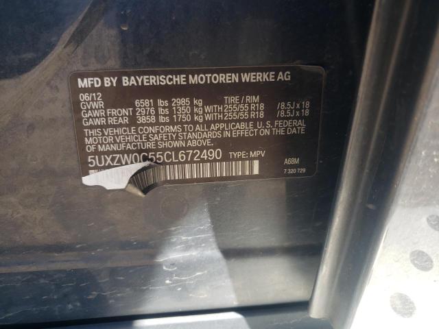 Photo 10 from auction – 2012 BMW X5 XDRIVE3 with VIN 5UXZW0C55CL672490