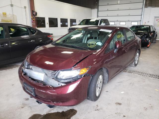 Photo 2 from auction – 2012 HONDA CIVIC LX with VIN 19XFB2F51CE099362