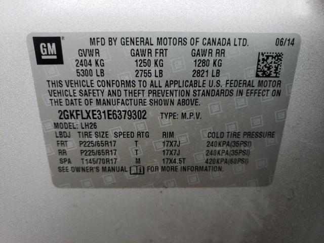 Photo 10 from auction – 2014 GMC TERRAIN SL with VIN 2GKFLXE31E6379302