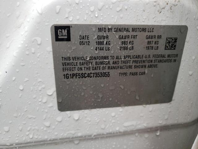 Photo 10 from auction – 2012 CHEVROLET CRUZE LT with VIN 1G1PF5SC4C7353055