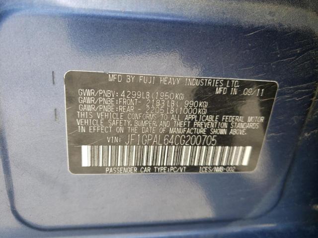 Photo 10 from auction – 2012 SUBARU IMPREZA SP with VIN JF1GPAL64CG200705