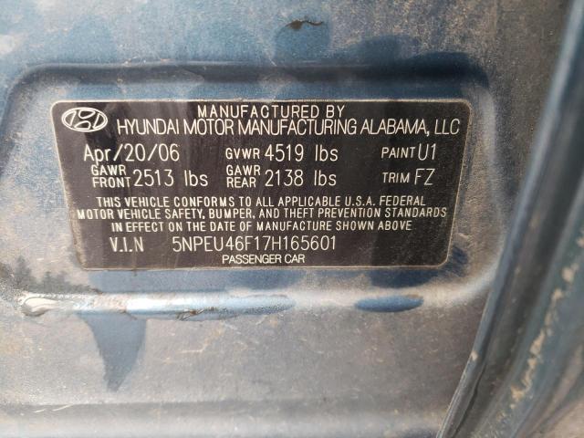 Photo 10 from auction – 2007 HYUNDAI SONATA SE with VIN 5NPEU46F17H165601