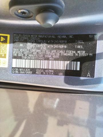 Photo 10 from auction – 2019 TOYOTA HIGHLANDER with VIN 5TDKZRFHXKS554842