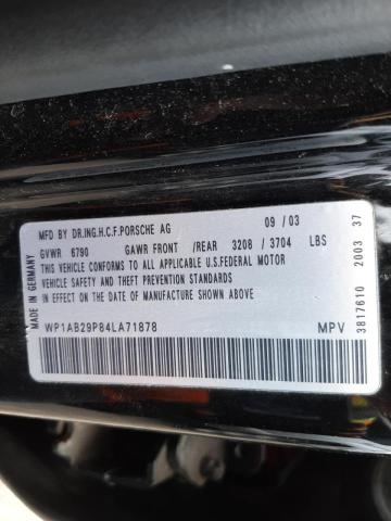Photo 10 from auction – 2004 PORSCHE CAYENNE S with VIN WP1AB29P84LA71878