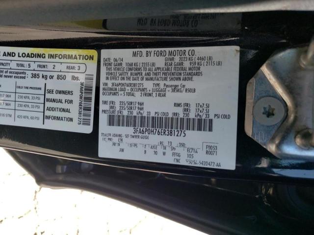 Photo 10 from auction – 2014 FORD FUSION SE with VIN 3FA6P0H76ER381275