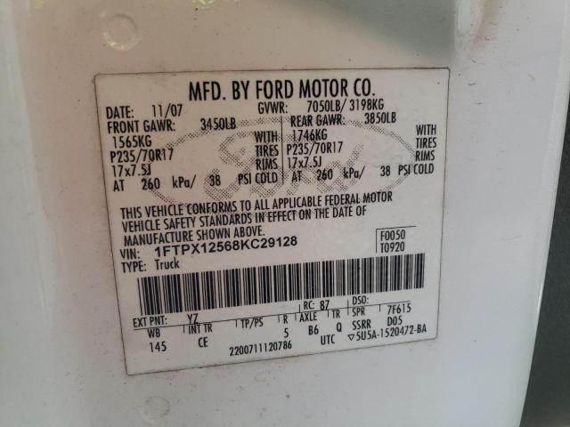 Photo 10 from auction – 2008 FORD F150 with VIN 1FTPX12568KC29128