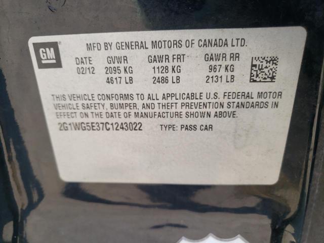 Photo 10 from auction – 2012 CHEVROLET IMPALA LT with VIN 2G1WG5E37C1243022