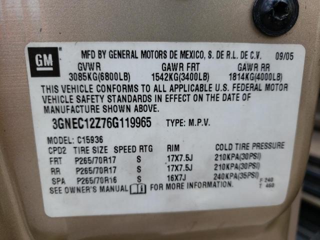 Photo 10 from auction – 2006 CHEVROLET AVALANCHE with VIN 3GNEC12Z76G119965