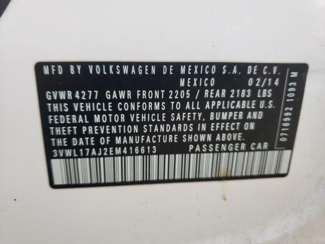 Photo 10 from auction – 2014 VOLKSWAGEN JETTA SEL with VIN 3VWL17AJ2EM416613