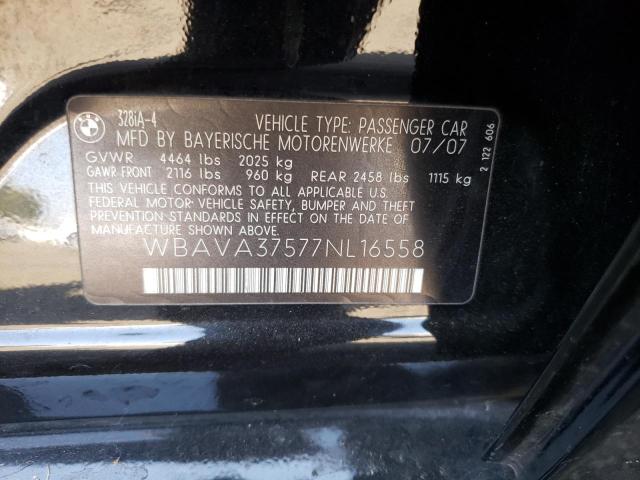 Photo 10 from auction – 2007 BMW 328 I with VIN WBAVA37577NL16558
