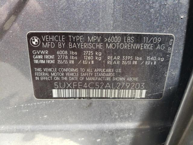 Photo 10 from auction – 2010 BMW X5 XDRIVE3 with VIN 5UXFE4C52AL279203