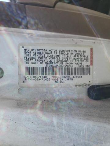 Photo 10 from auction – 1998 TOYOTA CAMRY CE with VIN JT2BG22K2W0221261