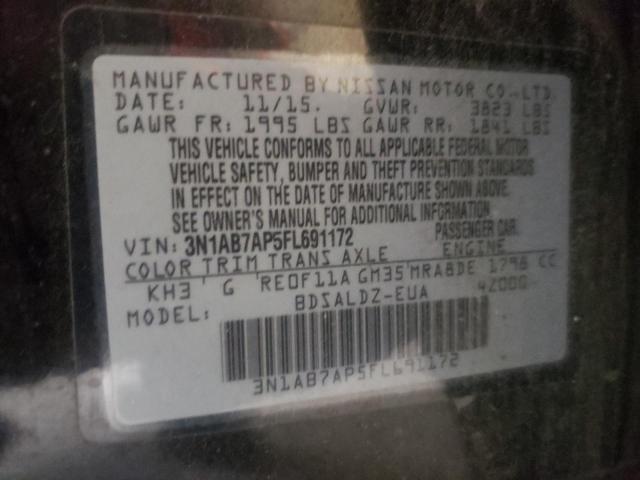 Photo 10 from auction – 2015 NISSAN SENTRA S with VIN 3N1AB7AP5FL691172